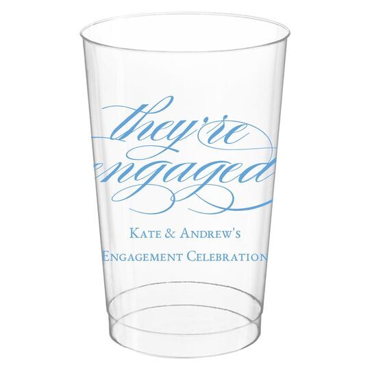Script They're Engaged Clear Plastic Cups
